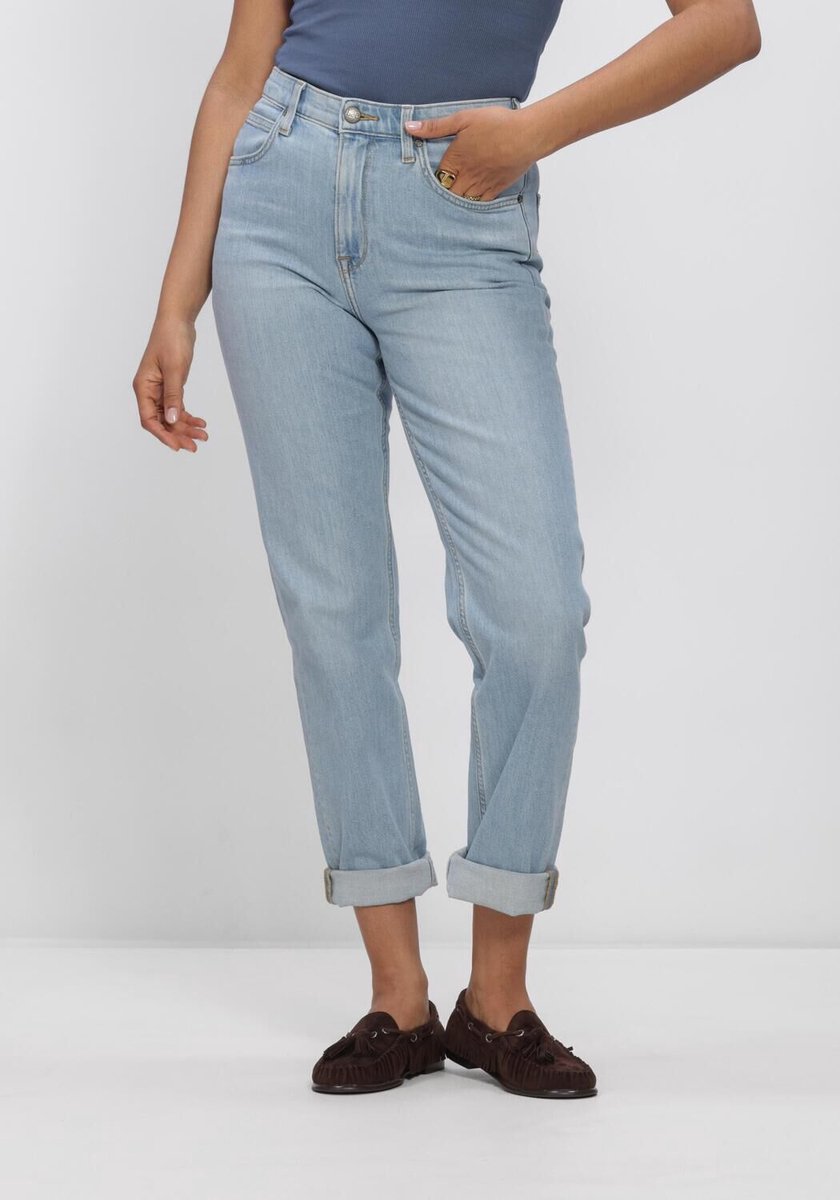 Lee Carol Dames High Rise Straight Jeans Light Retreat Blauw