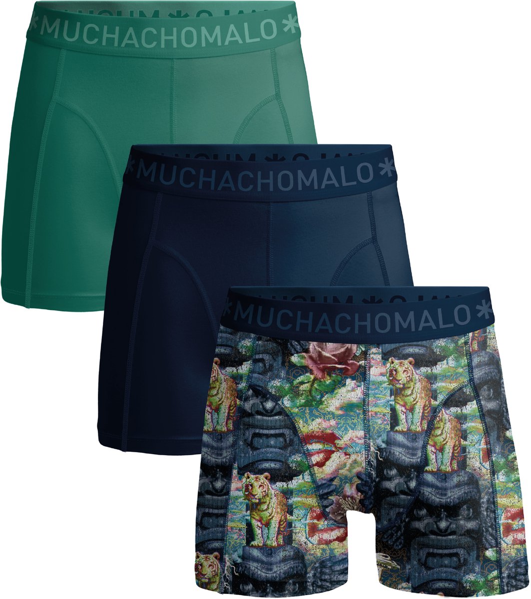 Muchachomalo Heren Boxershorts - 3 Pack - 95% Katoen - Ademend - Onderbroeken Heren - Normale Lengte