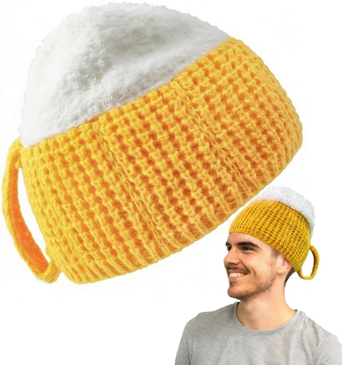 Creatief Bier Kostuum voor Mannen met Handvat, Perfect voor Halloween en Feestjes, Warm en Comfortabel voor de Herfst en Winter
