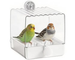 Hanging Badhuis voor Vogels 15.5 x 16 x 16 cm - Badkuip en Voederhuis voor Papegaaien, Vinken en Parkieten - Ideale Accessoires voor Vogelverzorging