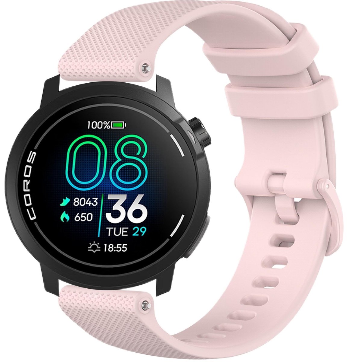 Dailygoody - Zachte Siliconen Horlogeband - Compatibel met Pace Pro - Ademend en Slijtvast - 22 mm - Vervangbandje voor Sport en Dagelijks Gebruik