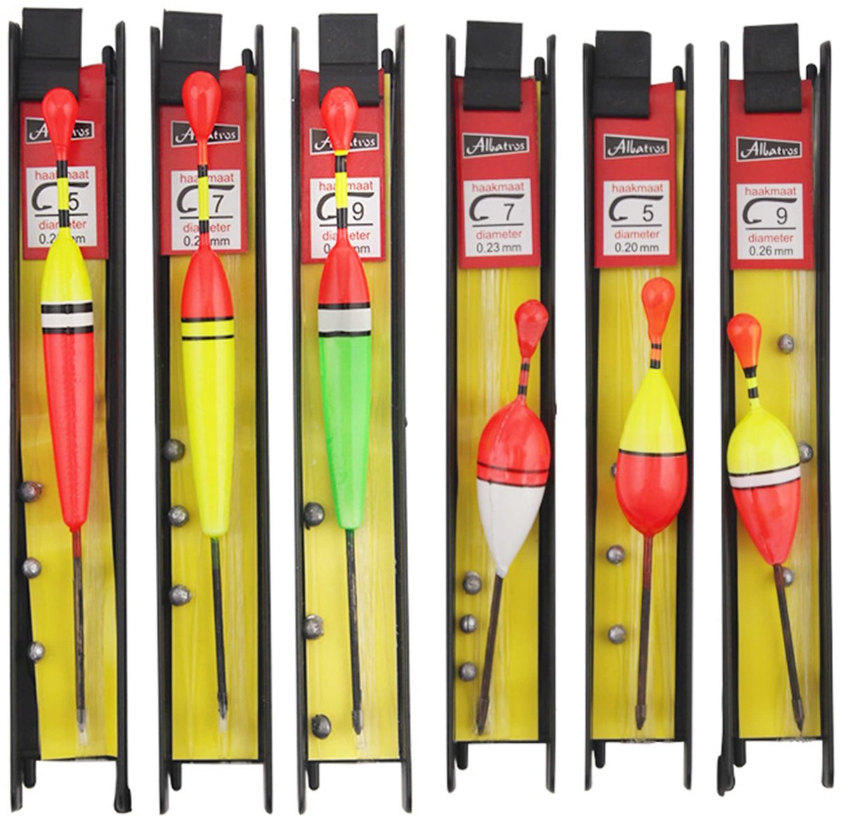 Dailygoody - Visdobbers - Hengeldobbers Set - Zinklood en Haken - Ideaal voor Vissen - Compleet voor Meer en Rivier - 6 Stuks