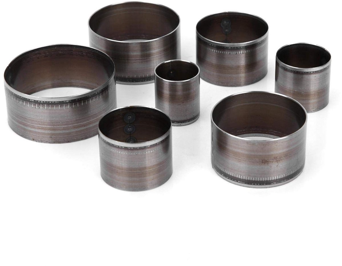 Dailygoods- Perforator Set 7 Stks - Cirkelvormige Snijmal - Diverse Maten 20mm/50mm - Leer Snijtool - Duurzaam Materiaal - Draagbare Opbergdoos