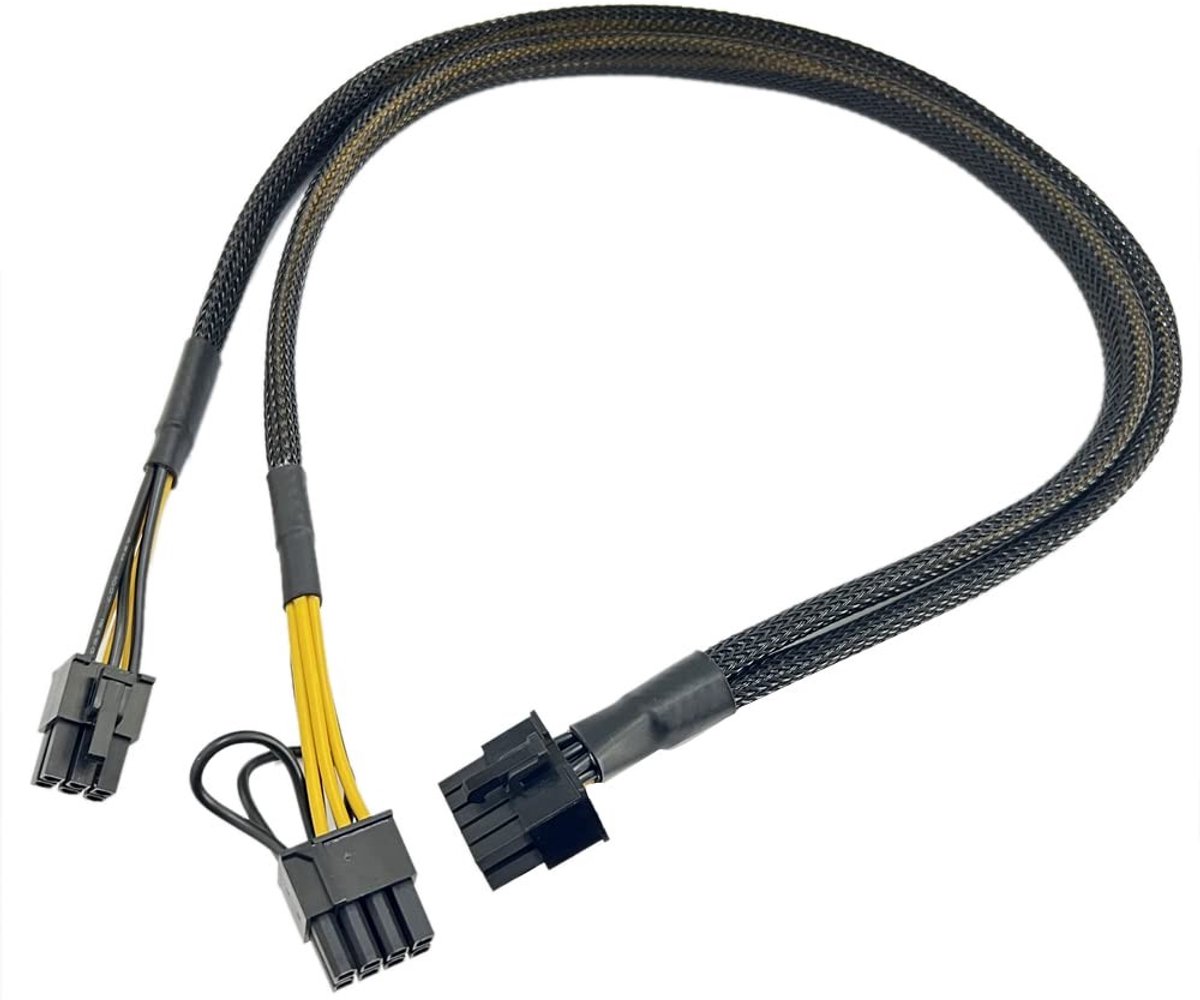 Dailygoody voeding kabel - 10pin naar 6+8pin - 50CM - Ideaal voor HP ProLiant DL380 G9 en G7 - Vervangingskabel voor GPU's - Betrouwbare verbinding