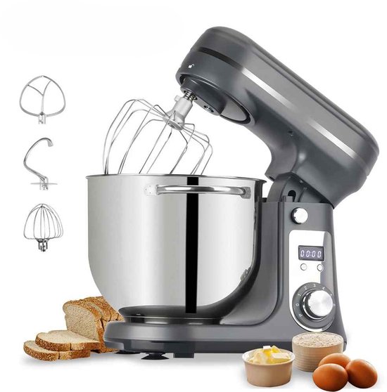 Glowstride - Keukenmachine - Keukenmixer - 1200W DC - stille motor 6L roestvrijstalen - Foodprocessor - Mixer - Blender van Merkloos — afbeelding 2