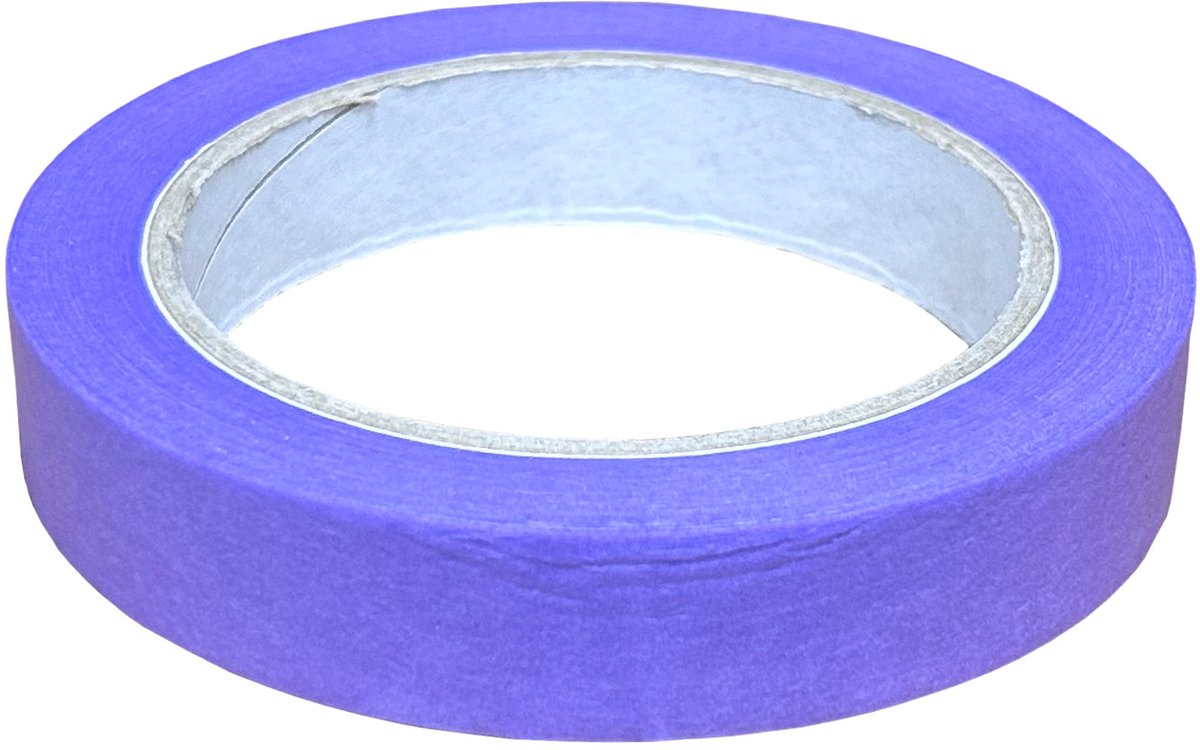 Kortpack - Low-tack maskingtape - 19mm x 50mtr - Paarse kleur - 1 Rol per verpakking - Eenvoudig verwijderen - Geen lijmresten - (021.0245)