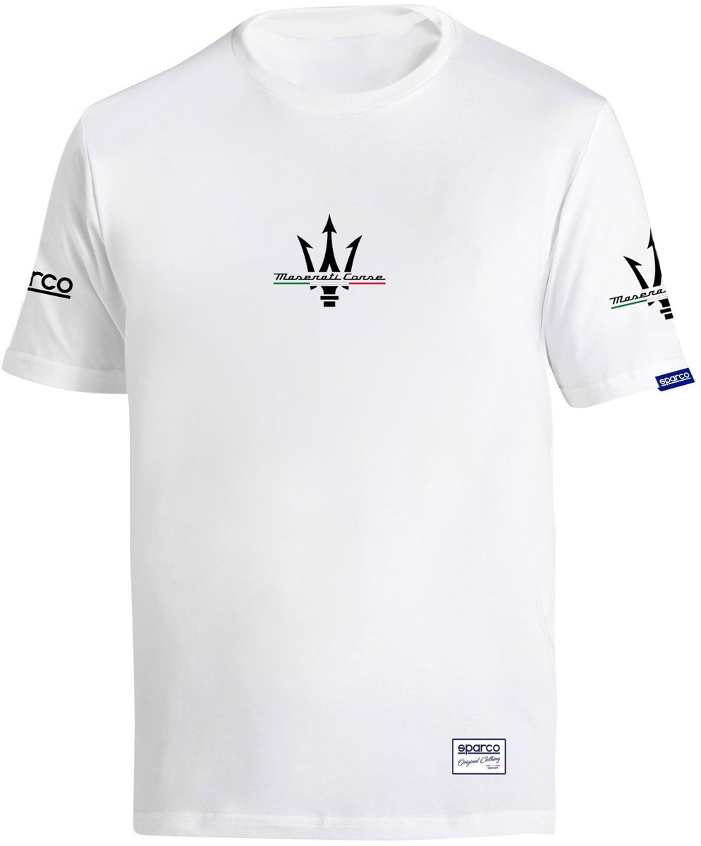 Sparco Maserati T-Shirt - Marineblauw/Wit — XS