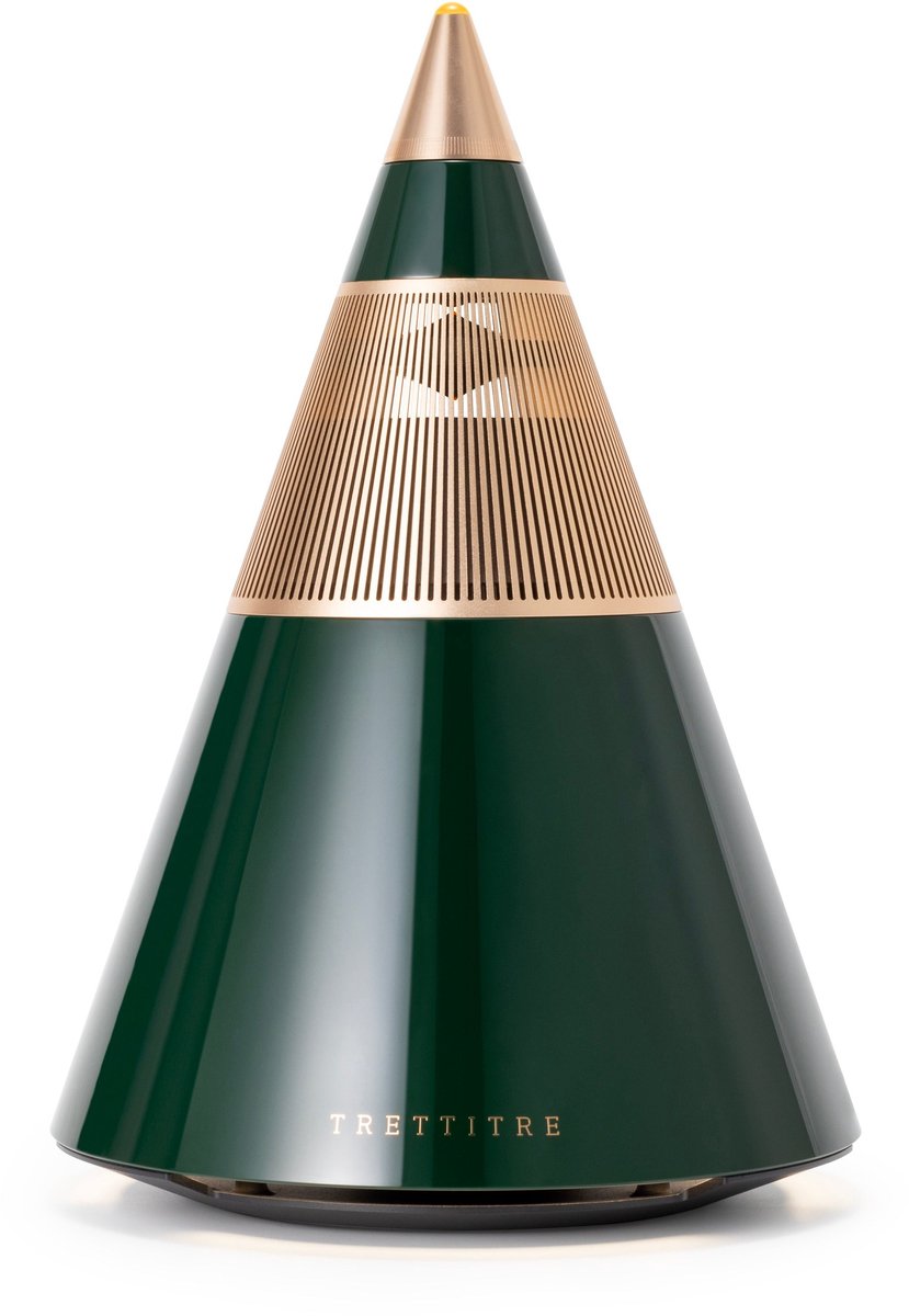 TRETTITRE TreSound1 Green Hill Wood - 3-weg Hi-Fi bluetooth speaker - 120W - groene pianolak
