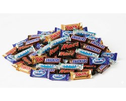 Mars Snickers Bounty Twix Milky Way - Mixverpakking - 1kg - Chocoladerepen - Chocolade