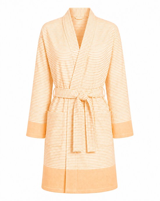 Badjas Dames Katoen - Kimono Badjas Dames - Oranje - maat L/XL