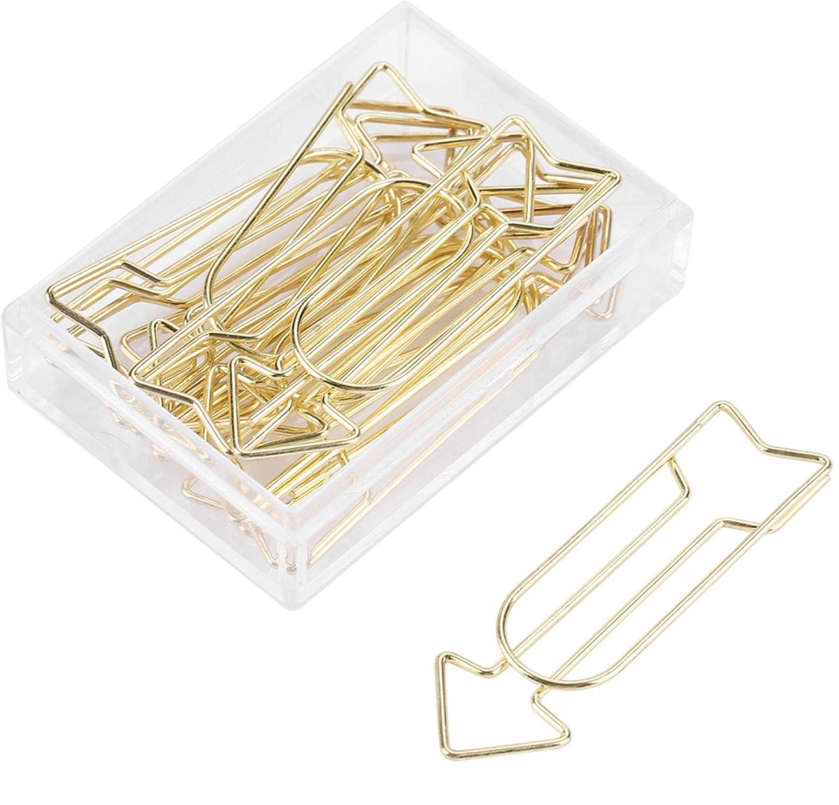 Allecto - 12 Stks Paperclip Bladwijzer - Schattige Metalen Clips - Voor Kantoor of School - Documenten en Notities - Originele Pijlvorm - Creatief ...