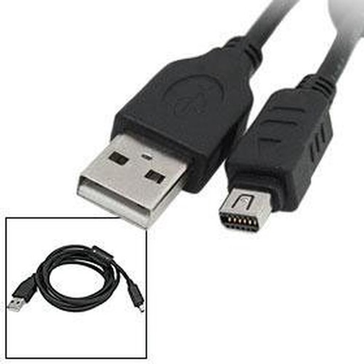 Dailygoody - USB Kabel voor Olympus MJU - CB-USB5 / USB-6 Compatibel - 1.5m