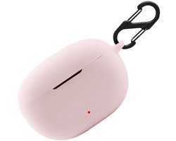 Dailygoody - Siliconen hoes - Beschermhoes - Stootvast en wasbaar - Roze - Sleutelhanger - Geschikt voor Beats Studio Buds - Premium kwaliteit