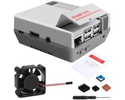 Dailygoody - Retro Gaming Case - Raspberry Pi 3 Model B/B+ - Inclusief Koelventilator - Compact Formaat - Aluminium Heatsinks - Geschikt voor Retro Ga