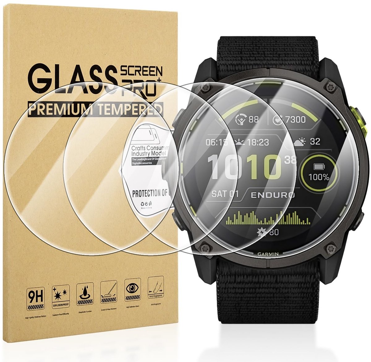 Dailygoody - Schermbeschermer - Krasbestendig - Gehard Glas - 4-Pack - HD-Bescherming - Geschikt voor Garmin Enduro 3 en Fenix 8 - 47 mm