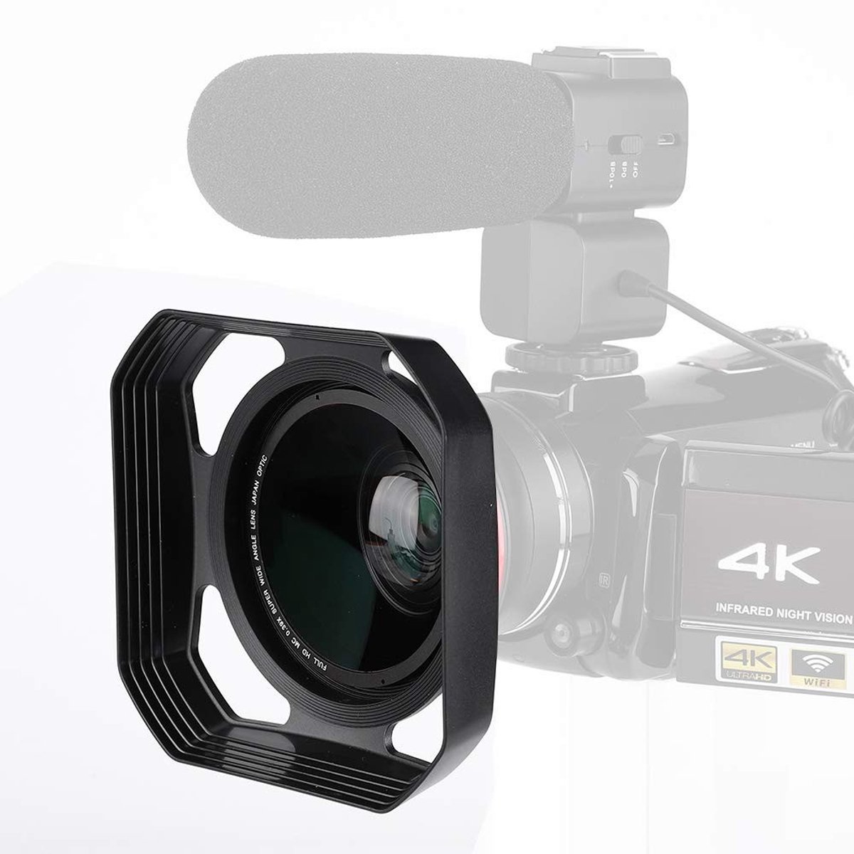 Lenskap - Zonnekap camera - Betere foto's - Voorkomt lensreflecties - 37mm 72mm - Zwart