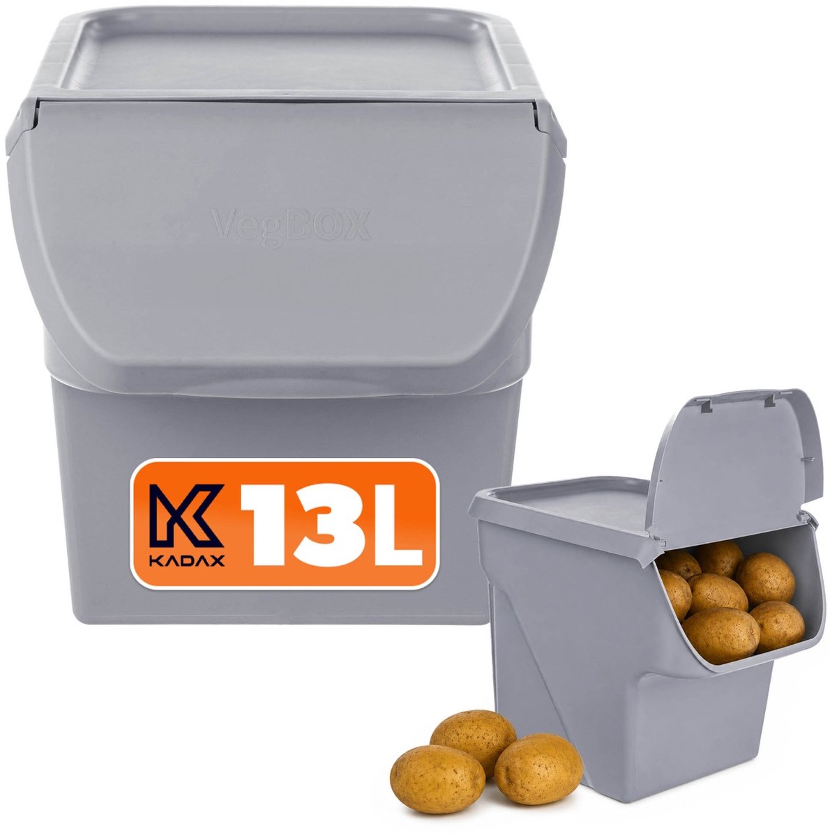 Keukencontainer met deksel Salice 13L lichtgrijs