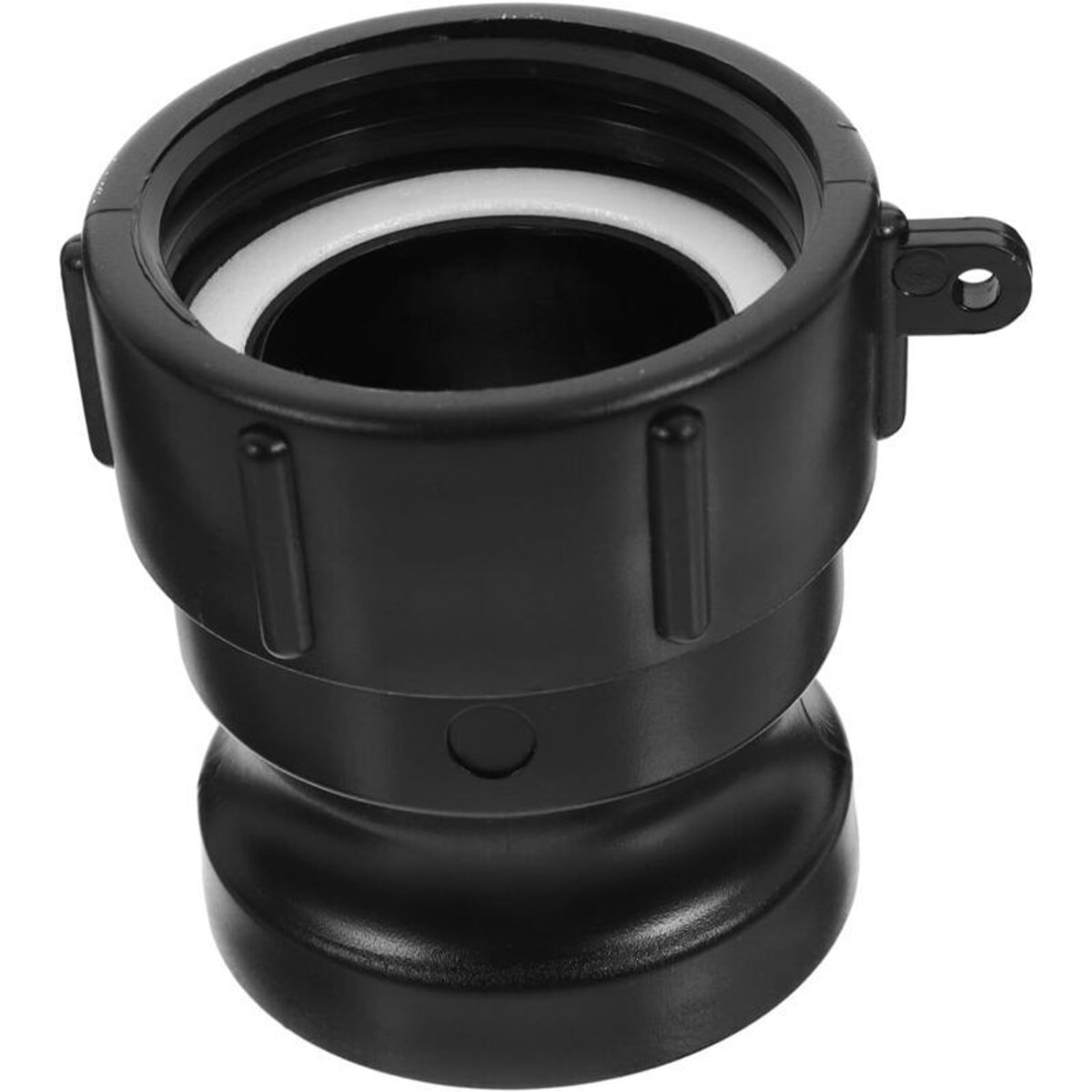 geschikt voor IBC-tankadapters, veilig geschikt voor IBC-aansluitingen, efficiënt geschikt voor IBC-tankaccessoires, geschikt voor IBC-tankfittingen, geschikt voor IBC-tankadapters, gemaakt van zwart PP-materiaal.