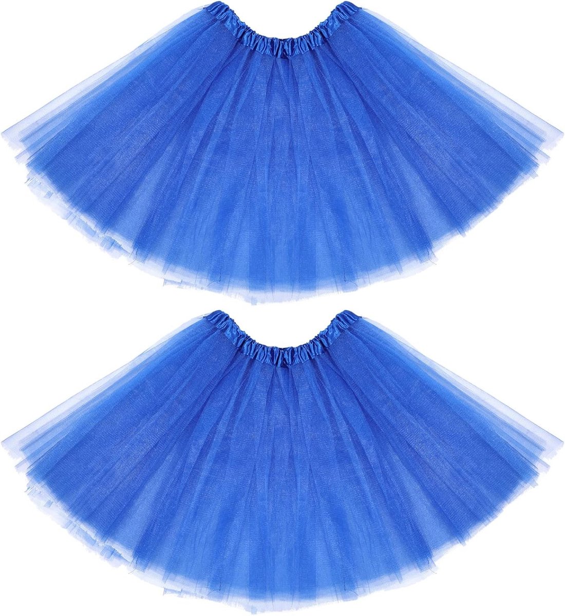2 Packs Tutu Rok voor Dames en Tieners - Korte 4-Laags Tulle Rok voor Feestjes, Dans en Kostuums