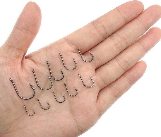Dailygoody - Koolstofstalen Vishaken - 100 stuks - Diverse Maten - Kwaliteit Vishaak - Voor Hengelsport - Inclusief Plastic Doos — afbeelding 5