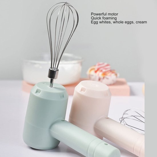 Draadloze Elektrische Handmixer USB Oplaadbaar voor Beslag, Eieren en Slagroom - Incl. Accessoires — afbeelding 5