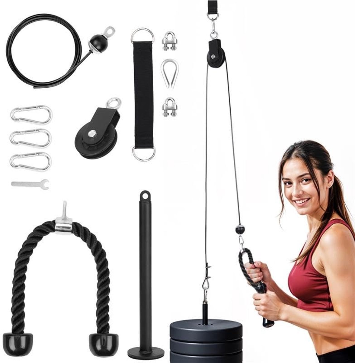 Dailygoody - Fitness Kabel Pulley Systeem - Kabeltraining - Multifunctioneel Thuis Gym Systeem - Gewicht Hef Kabel Machine - Geschikt voor Spiero