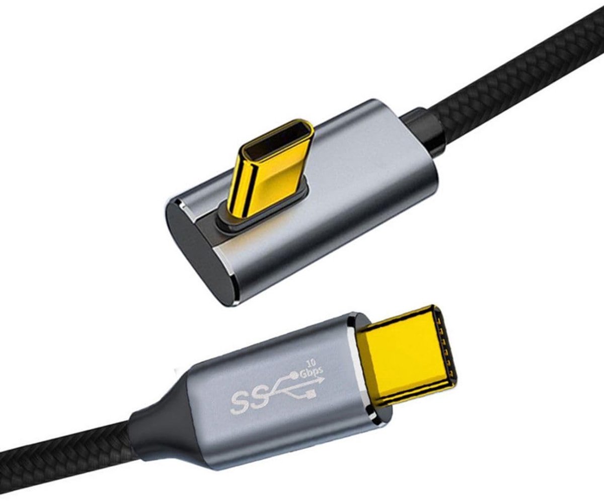 USB C naar C Kabel 10Gbps 100W - 0.5M met 90 Graden Hoek