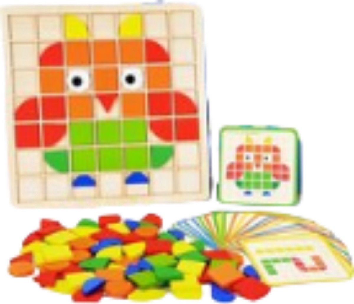Creatieve mozaïekpuzzel van 120 stukjes - Houten bouwblokkenset met patronen - Vormen matchen - Montessori speelgoed - Geschikt voor kinderen van 3-6 jaar - Tangram - Sensorisch en fijnmotorisch concentratiespel - Leerzaam spel
