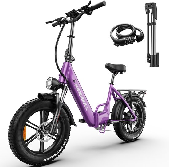Elektrische vankel Literider 2.0 Fatbike 20″ 250W Bafang Motor 90 km Actieradius Shimano 7 versnellingen Paars