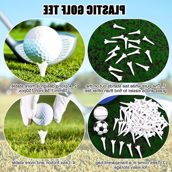 150 Stuks Plastic Golftees 3.8 cm - Hoogzichtbare Tees voor Training op Golfbaan en Driving Range van Merkloos — afbeelding 2