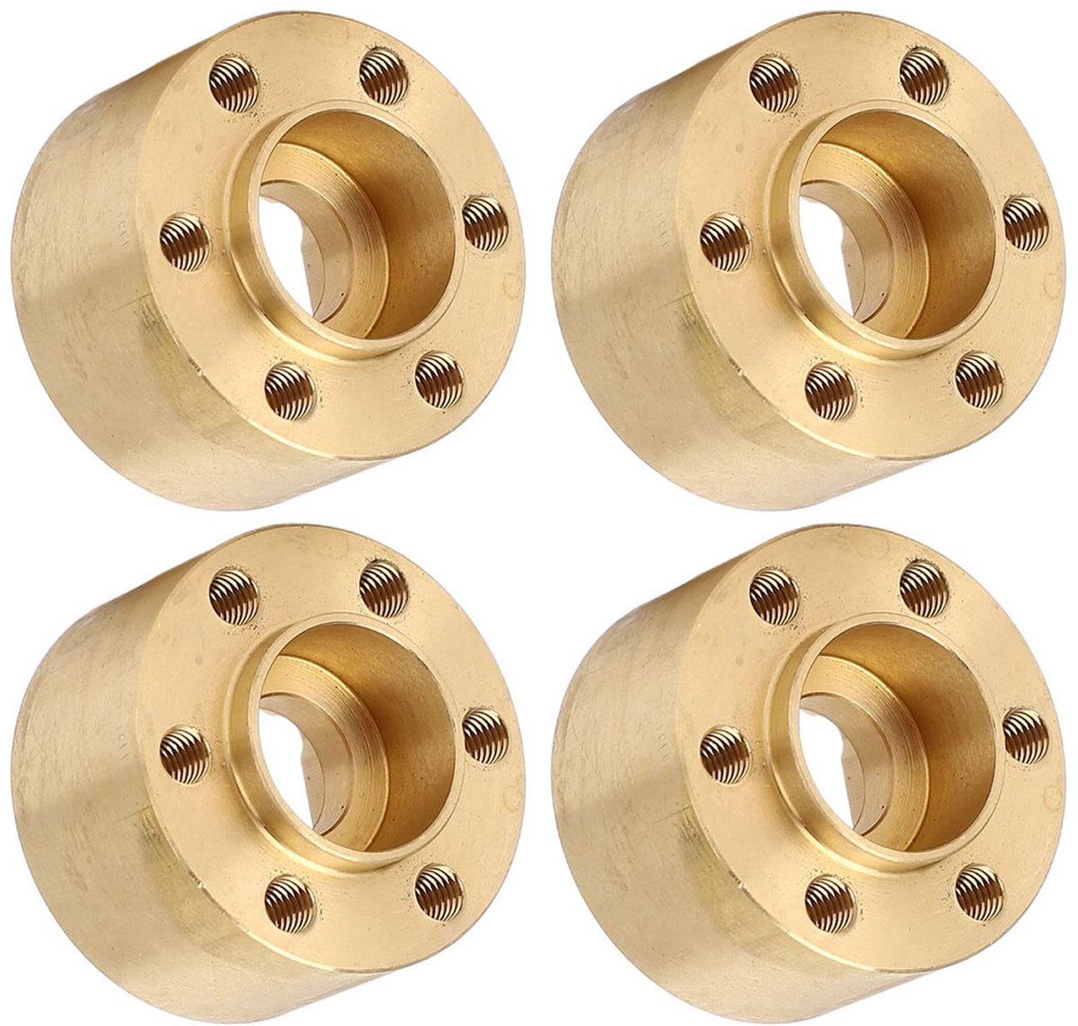 Allecto - Hex Hub Verbreden Adapter - Wiel Hex Naafgewicht - Robuust 4 Stuks - Goud 15mm - Voor DIY - Geschikt voor modellen