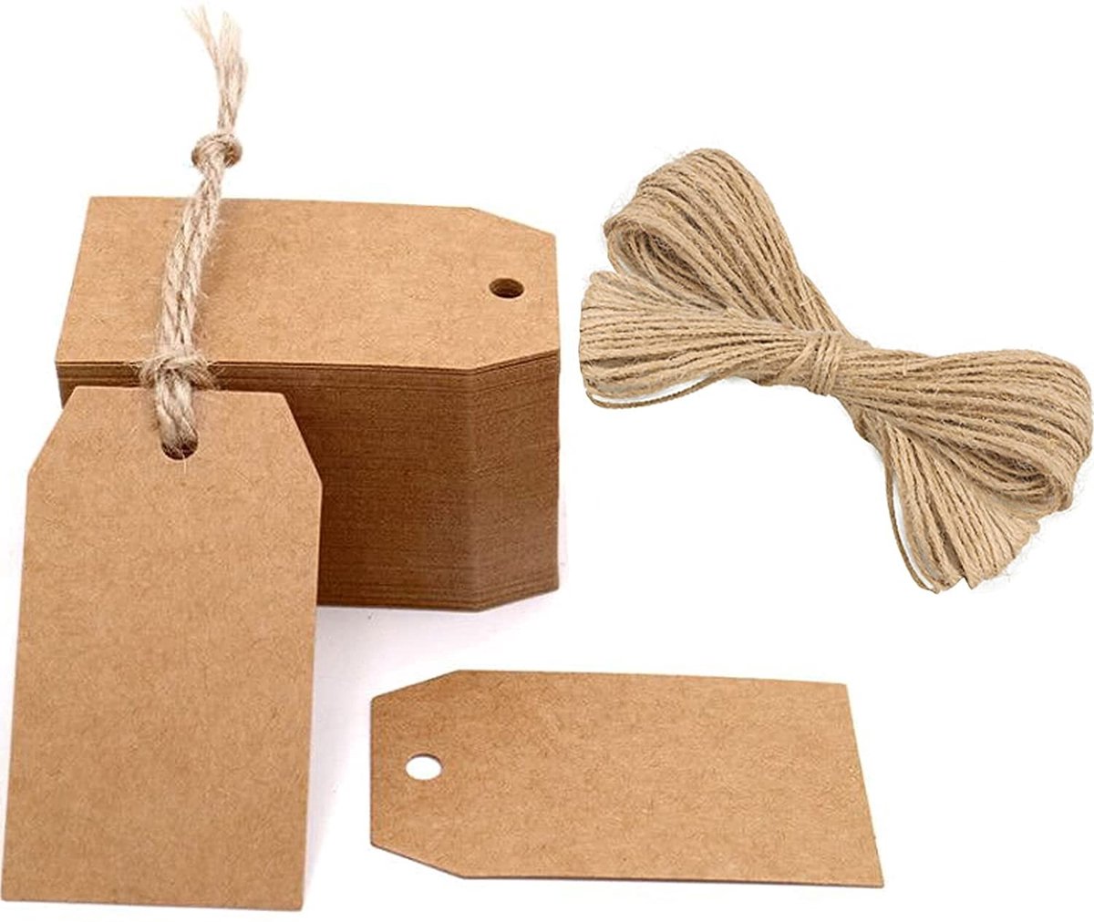 Dailygoody - Cadeauhangers - Kraftpapier - Voor handgemaakt - Bruin - Etiketten voor kerstcadeaus - Geschikt voor bruiloften en verjaardagen