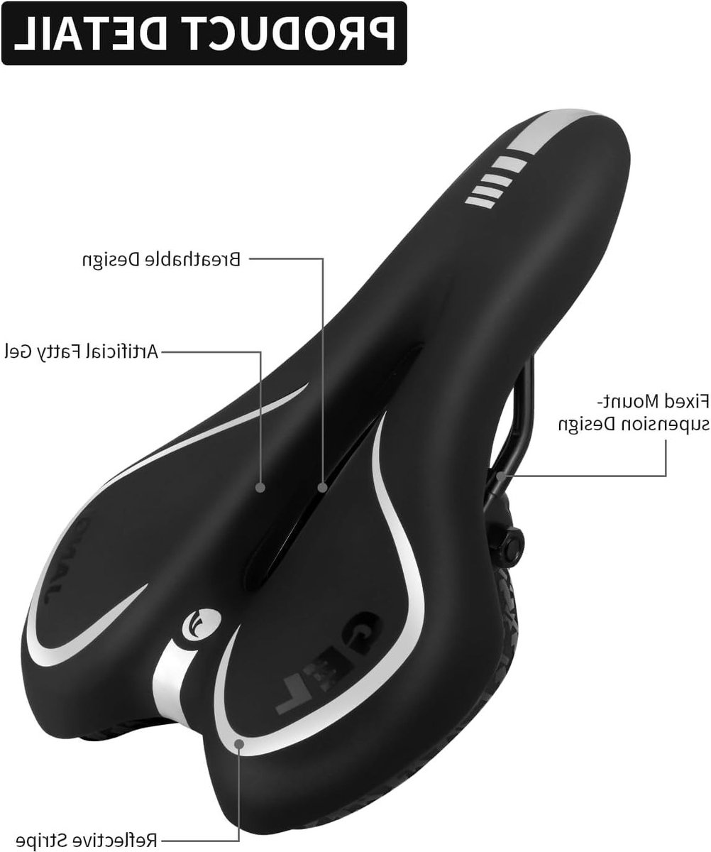 Comfortabele Gel Fietszadel voor Mannen en Vrouwen - Waterdicht, Zacht Kussen voor Racefiets, Mountainbike en Stadsfiets