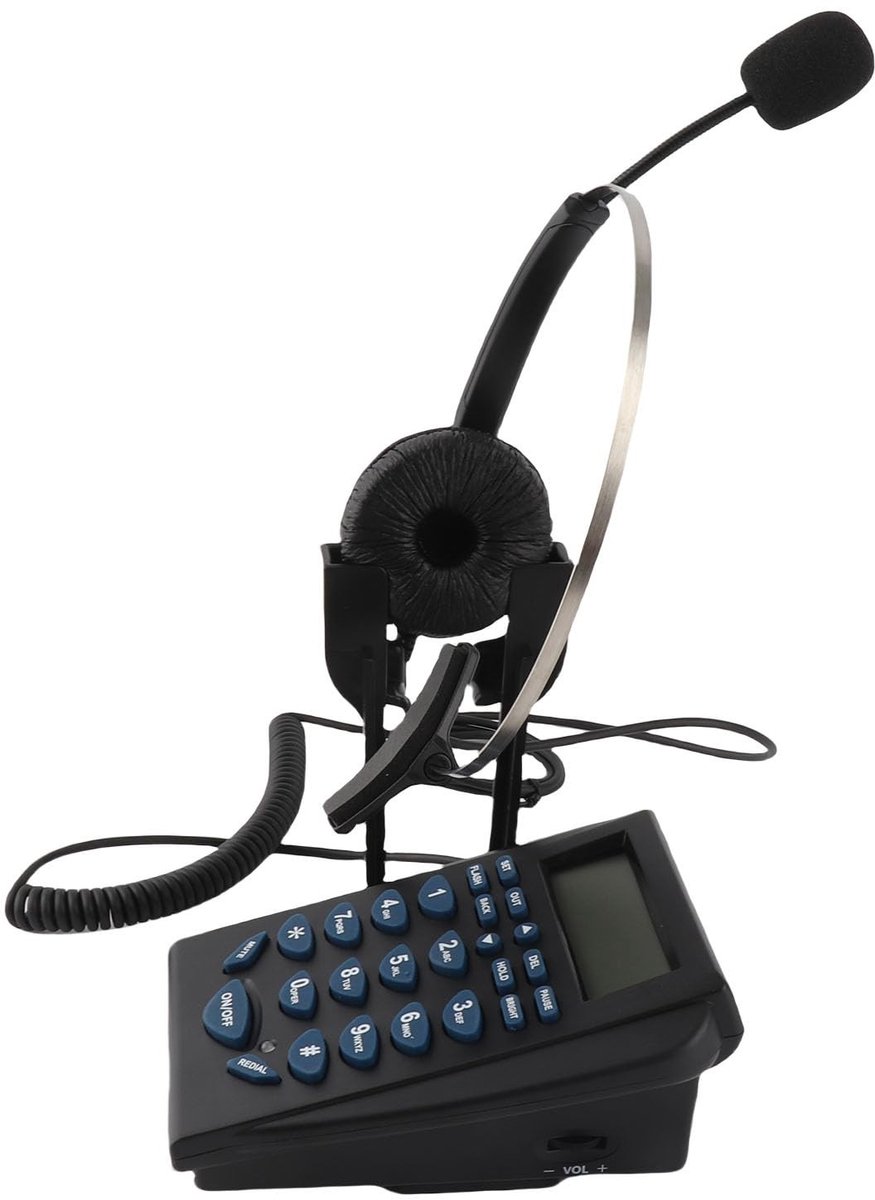 Dailygoody - Call Center Telefoon met Headset - Noise Cancellation - Ideaal voor Thuiswerk - Comfortabel - Gebruiksvriendelijk - Perfect voor Klantens