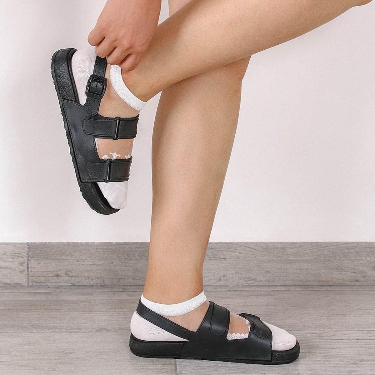 6 Paar Grijze Mesh Sokken voor Dames, Transparante Ademend Korte Kousen, Lace Ankle Socks, Maat 10-11