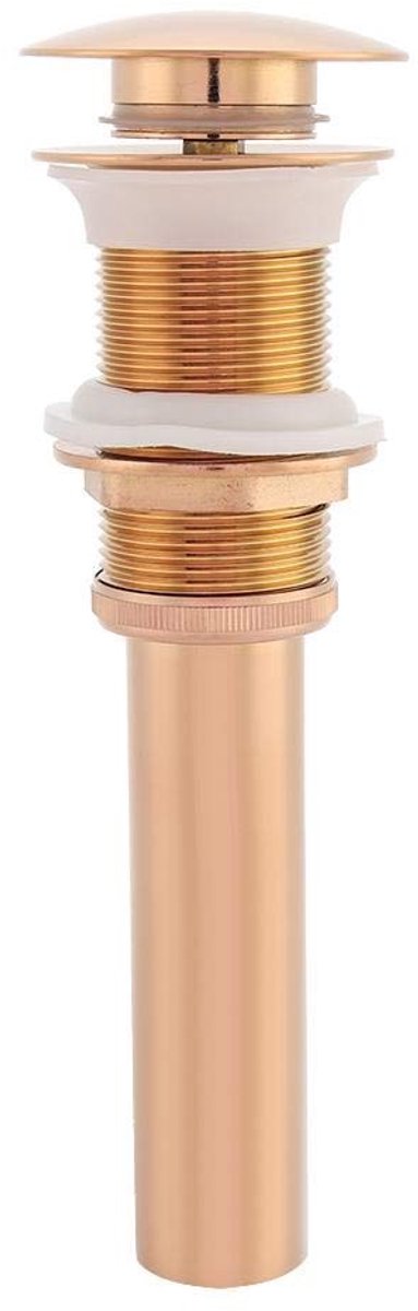 Dailygoody - Duw Open Gootsteenafvoerklep - Pop-up Afvoer - Chroom Afvoerfitting - Rose Goud - Geschikt voor Gootsteen en Wastafelmeubel - G1 1/4"
