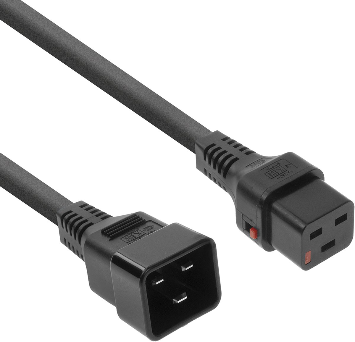 ACT Netsnoer C19 IEC Lock - C20 zwart 3 m, PC1286 AK5046