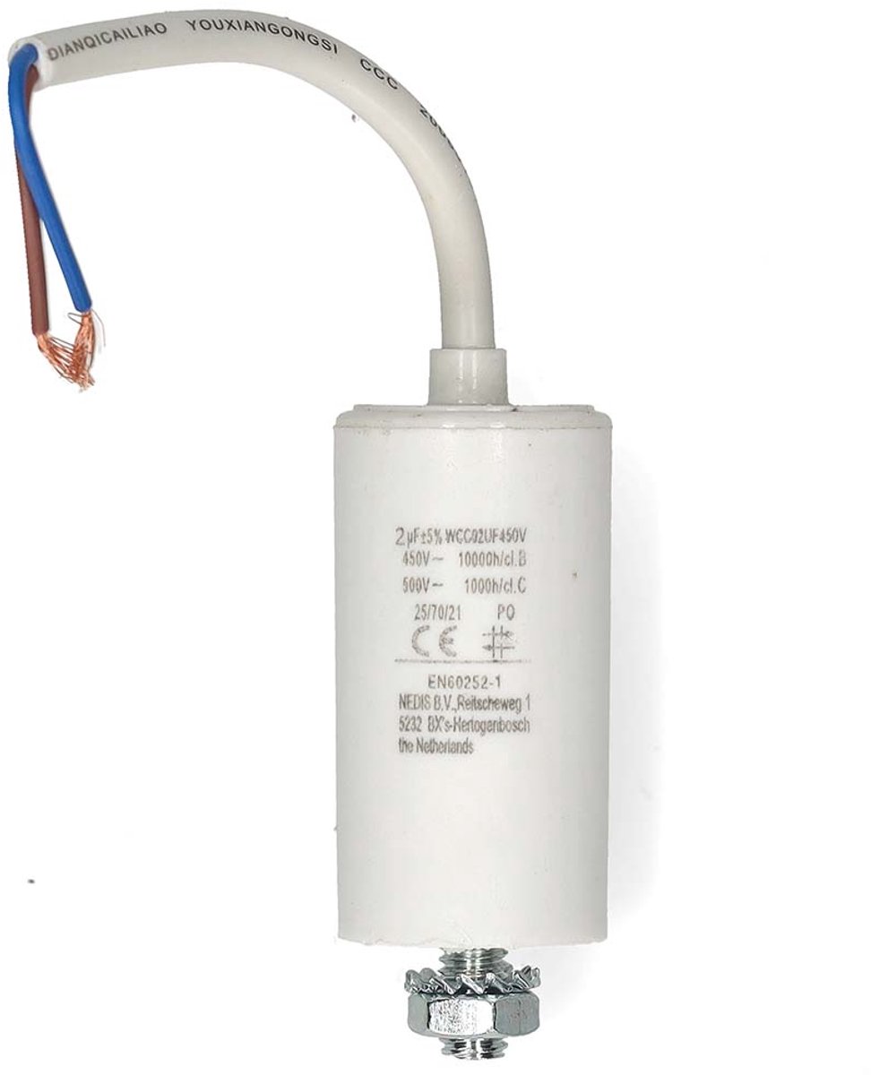 Nedis Condensator - 2.0 uF - 450 V - Draadkabel - 1 Stuks