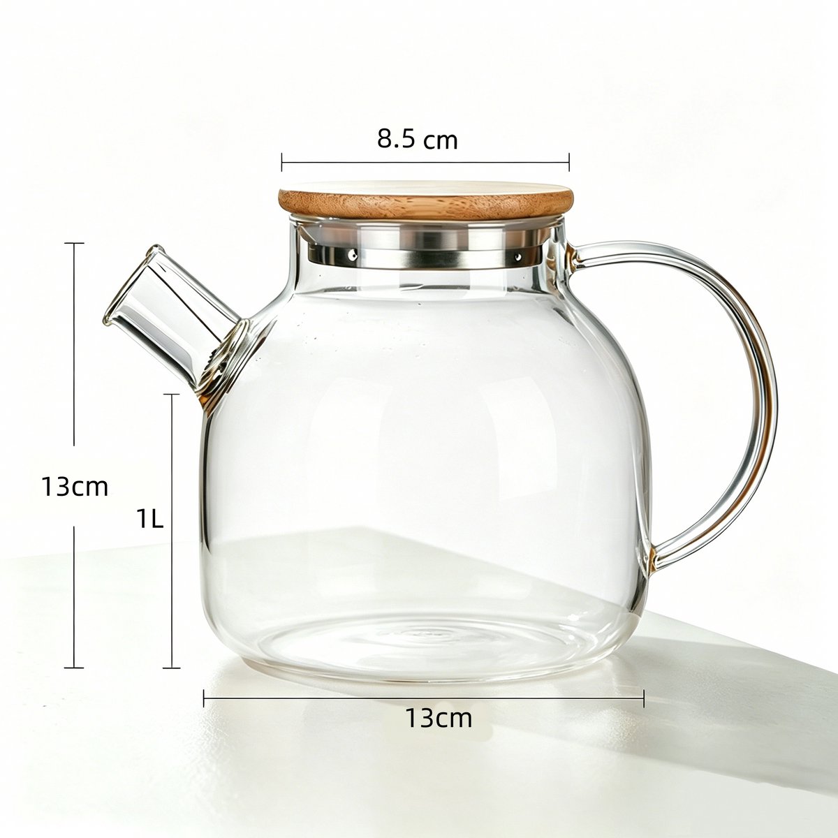 Glazen theepot - Verdikte waterkoker - Hittebestendige theepot - Theeset - Geschikt voor gebruik op het fornuis - Transparante theepot van 1 liter - Met verwijderbaar filter, geschikt voor losse thee en bloementhee — afbeelding 3