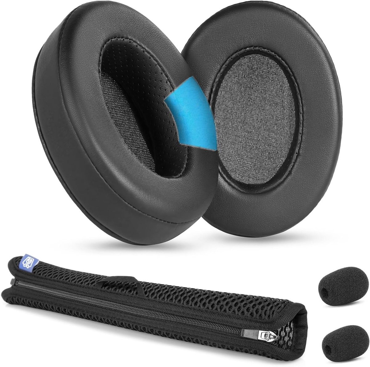 SnelShoppen - Vervangende Oorkussens voor Gaming Hoofdtelefoon, Geschikt voor E900/E900 Pro, Zachte Eiwitleren Hoes, Geluidsisolerende Schuim, Zwart