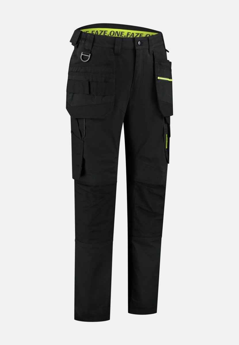 Faze.One Tracker 8K Denim Holster Werkbroek - Zwart/Zwart - Maat 56 | Stretch | Heren