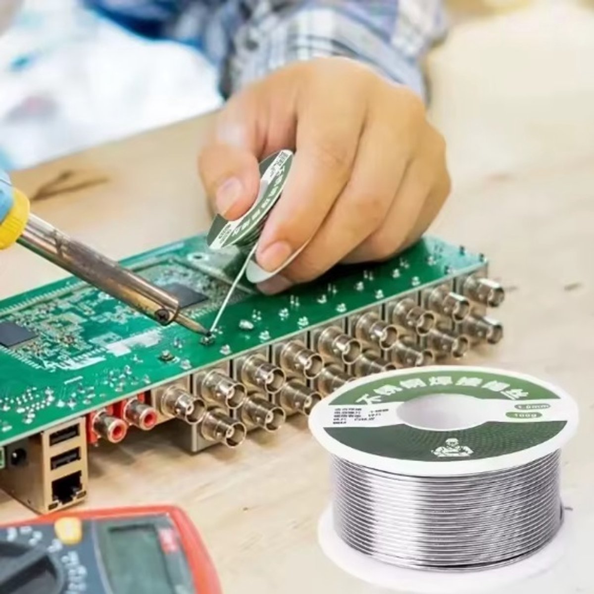 Soldeertin op rol - soldeerdraad met fluxkern - 1mm - 100 gram - tin voor electronica en reparaties - soldeerdraad met harskern – foto 3
