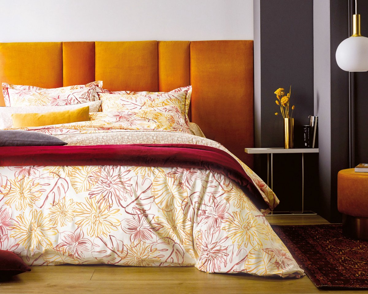 Blanc Des Vosges dekbedovertrek Eclosions curry 240x220 cm