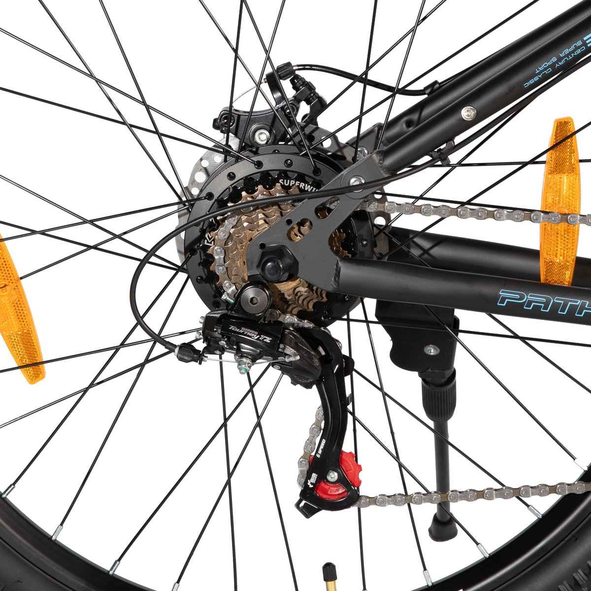 Hiland Spokane Elektrische Mountainbike - 27.5 Inch - Full Suspension - 250W Motor - Shimano 7 Versnellingen - Mechanische Schijfremmen - Blauw thumbnail 3