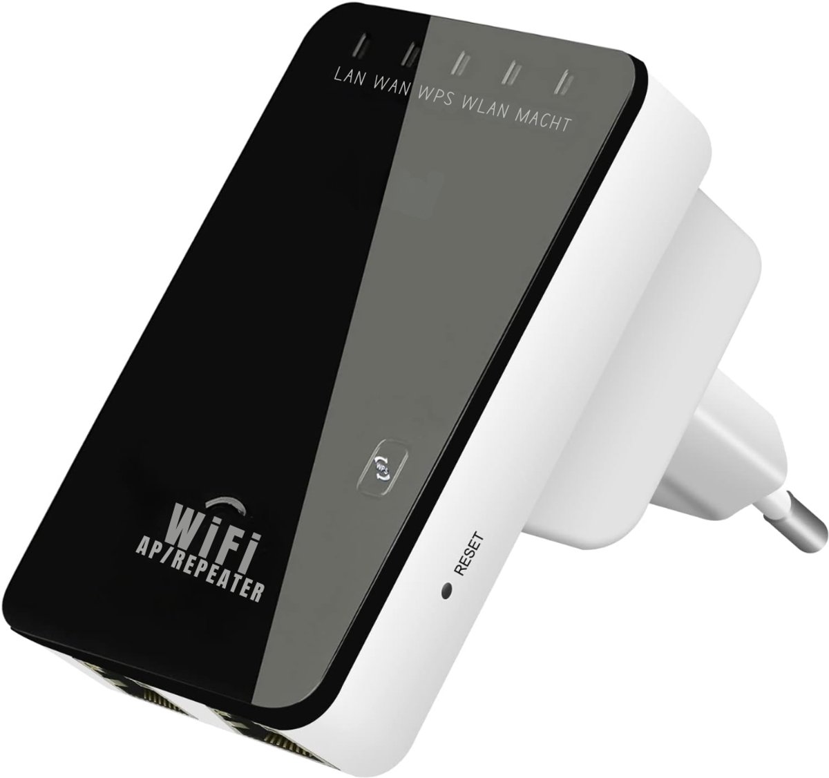 RUX® Wifi Versterker Stopcontact - Wifi Versterker - 300 Mbit/s - Wit en Zwart - ‎5cm x 7cm x 8cm