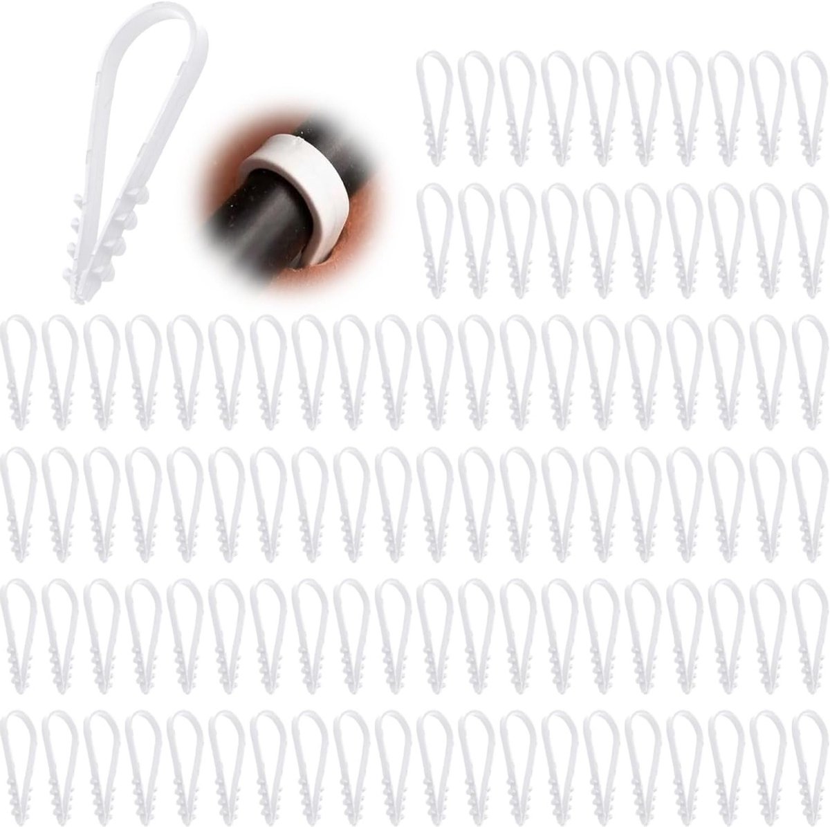 Loop plugs voor het bevestigen van kabels, leidingen en slangen, 100 stuks, 11-18 cm, U-vormige nylon klemmen