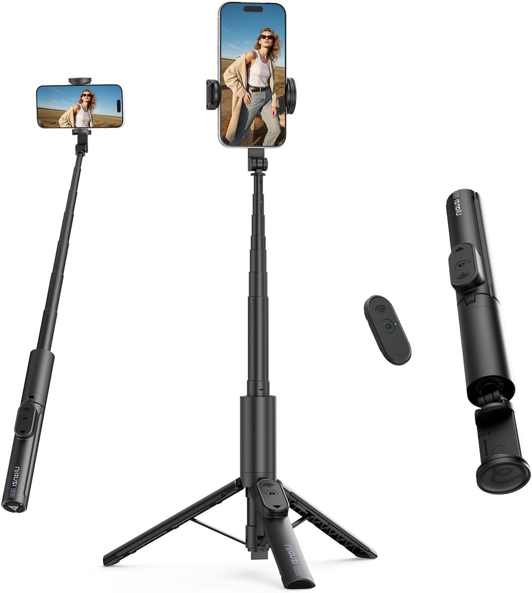 Draagbare Mini Selfie Stick met Bluetooth Afstandsbediening, Verlengbare Smartphone Statief en Desk Tripod voor iPhone en Samsung Smartphones
