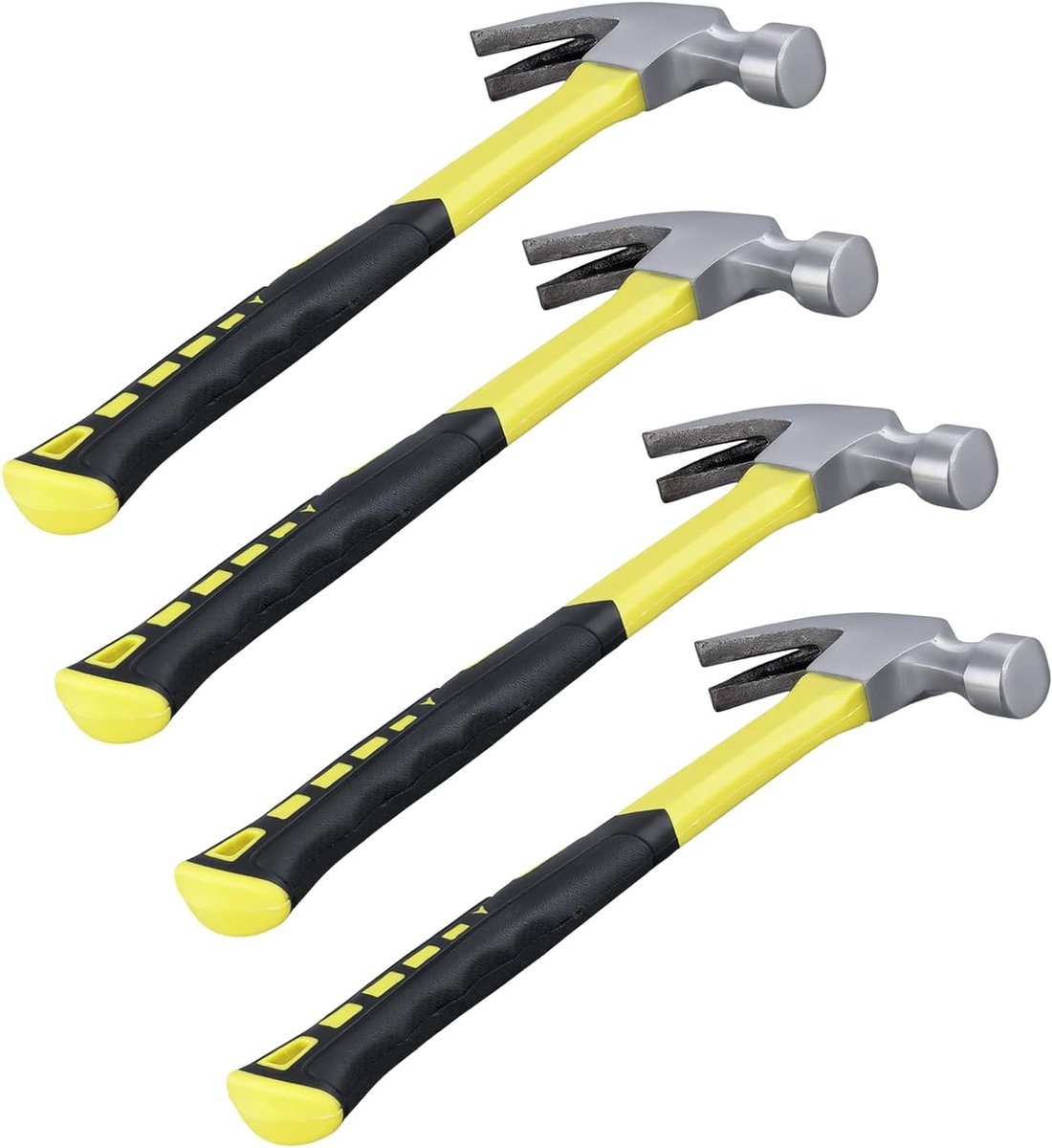 4 Stuks 16oz Klauw Hamer met Comfortabele Grip, Ideaal voor Timmerlieden en Elektriciens, Totaal Gewicht 610g
