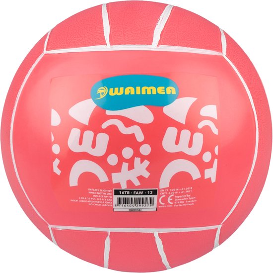 Waimea Strandbal PVC - 13 cm - Fluorroze - 13