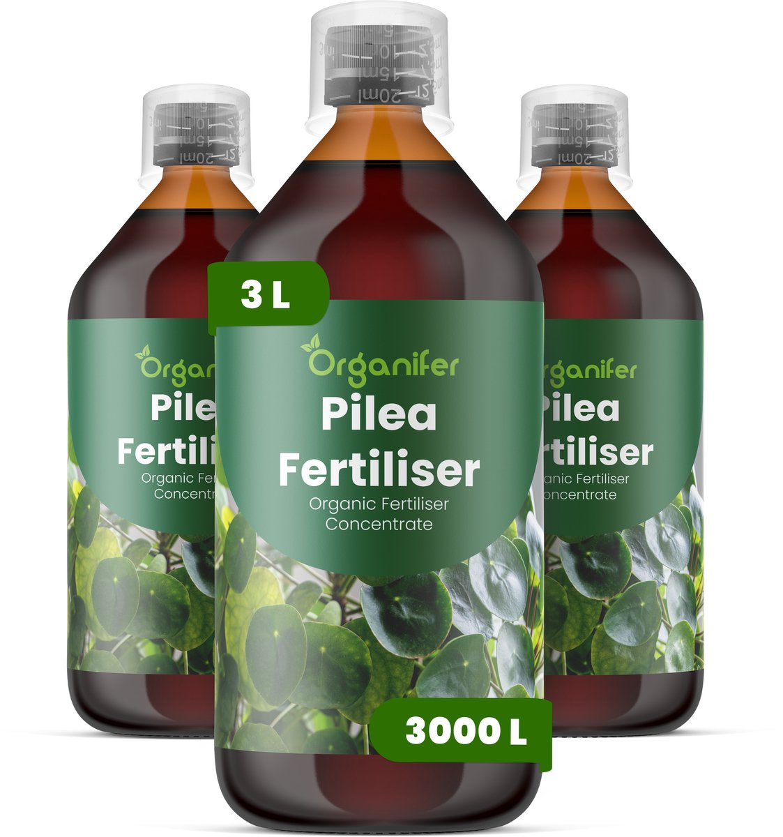 Vloeibare Meststof Voor Pilea 3X1 L Voor 3000 L - Npk 3-4-3 - Ondersteunt Compacte - Evenwichtige Groei - Verbetert Bladkleur - Bladdichtheid En De Algehele Visuele Kwaliteit - Stimuleert Langdurige Plantvitaliteit En Stabiliteit - Orgamifer